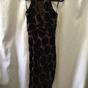 Chic Halter Dress with brown Polka Dots